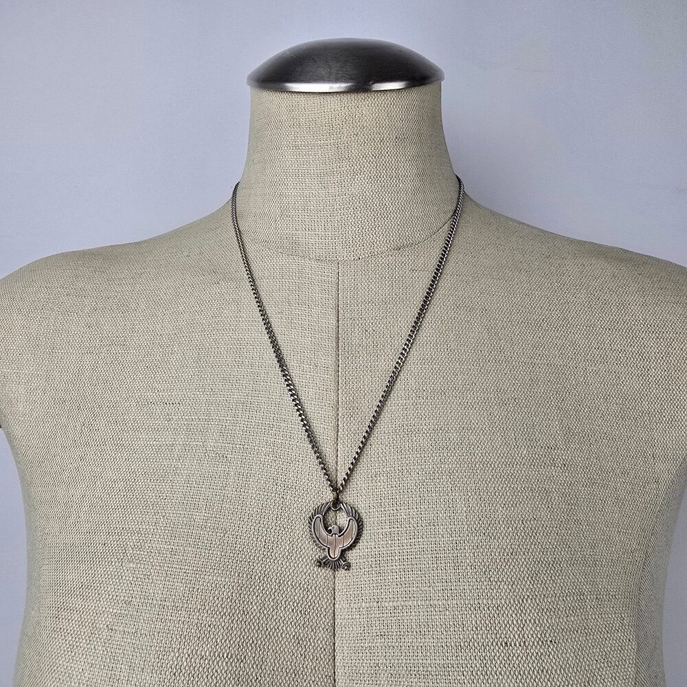 Vintage Amway Rising Phoenix Silver Necklace